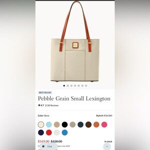 Dooney & Bourke Cream Pebble Grain Tote